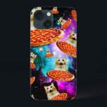 Funny space pizza cat iPhone 13 mini case<br><div class="desc">Funny and crazy design for a cool gifts !</div>