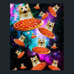 Funny space pizza cat poster<br><div class="desc">Funny and crazy design for a cool poisons!</div>