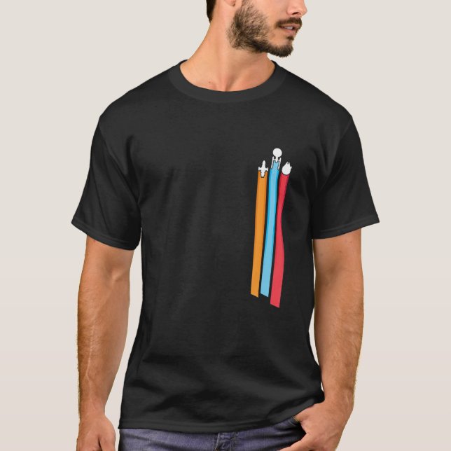 Funny Space Racing Stripes Men T-Shirt (Front)