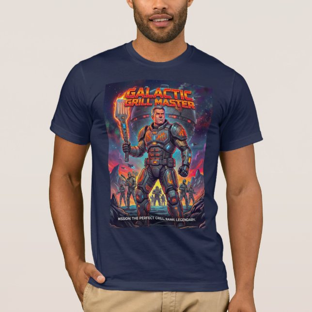 Funny Space Soldier BBQ Grill Master Parody T-Shirt (Front)