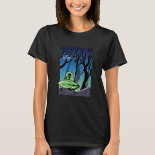 Funny Spaceship UFO on Earth alien abduction boys T-Shirt