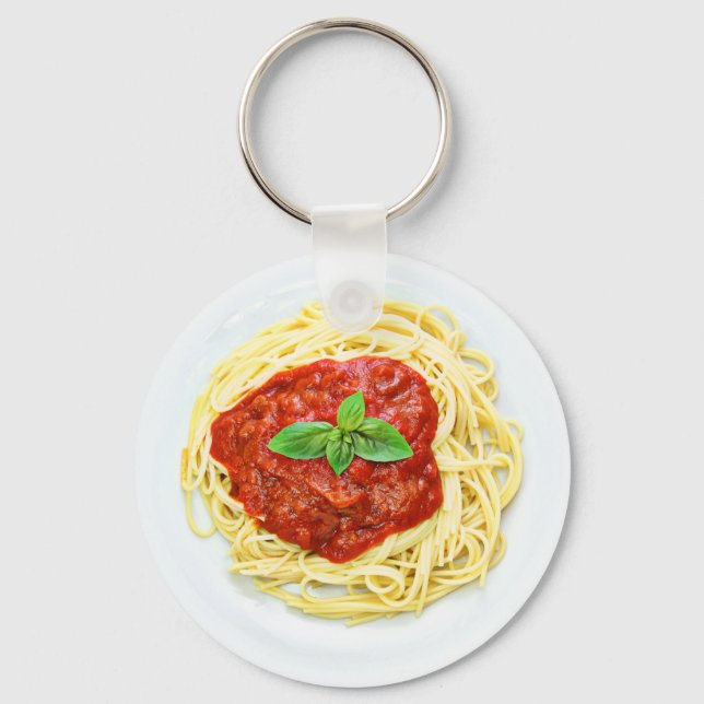 Funny Spaghetti Dinner Plate Food Key Chain (Front)