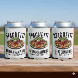 Funny Spaghetti Eating Champion Family Reunion Can Cooler