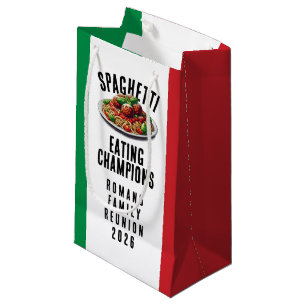 Funny Spaghetti Eating Champions Family Reunion Small Gift Bag