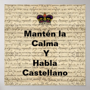 Funny spanish keep calm poster