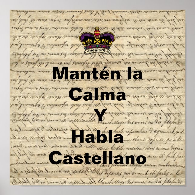 Funny spanish keep calm poster (Front)