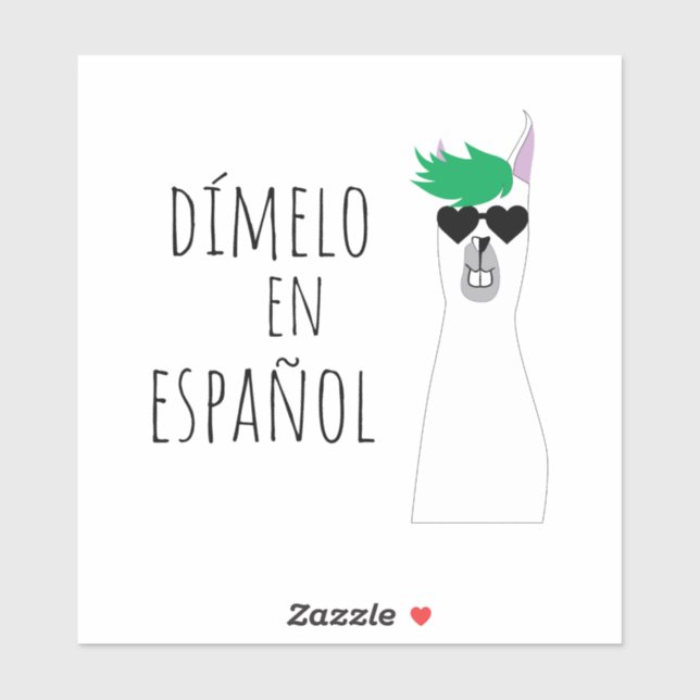 Funny Spanish Teacher Gift Dímelo en Español Llama (Sheet)