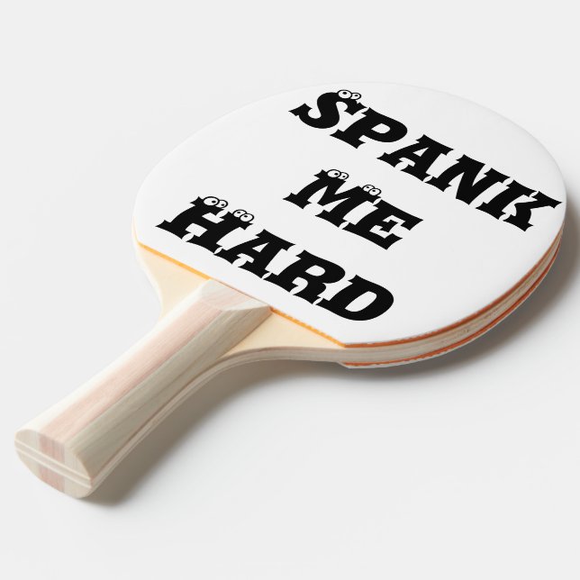 Funny Spank Me Bulls Eye Target Ping Pong Paddle (Front Angle)
