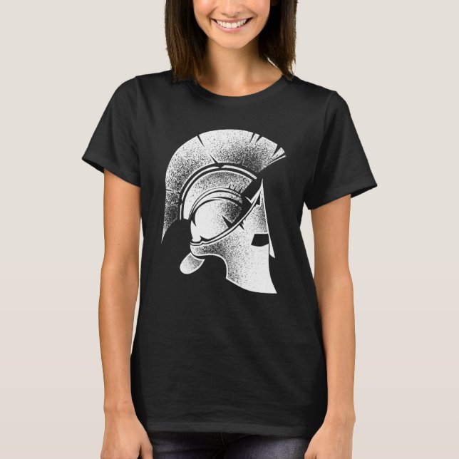 Funny Spartan Greek Helmet Cute Gladiator Men Wome T-Shirt (Front)