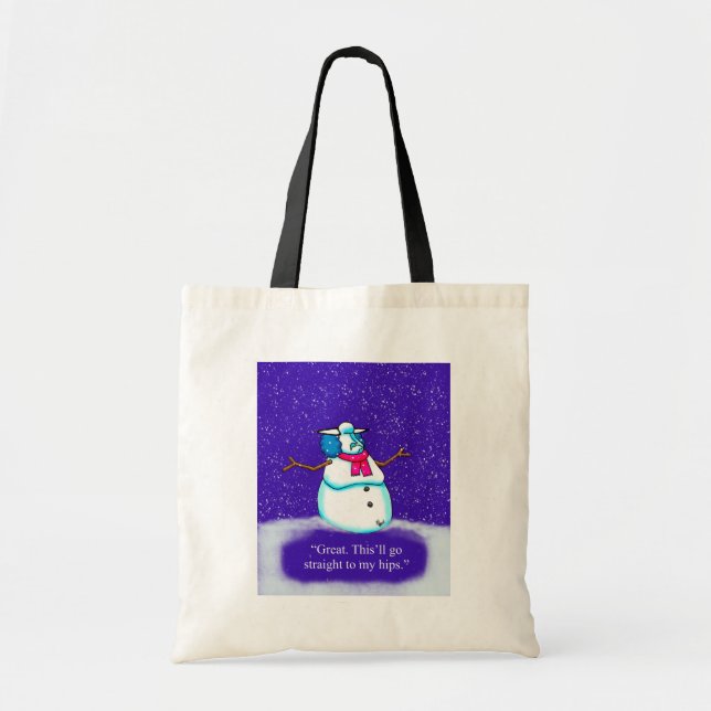 Funny Spectickles Holiday Diet Snow Woman Cartoon Tote Bag (Front)
