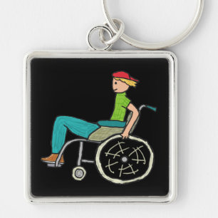 Funny Speedy Wheelchair User Key Ring