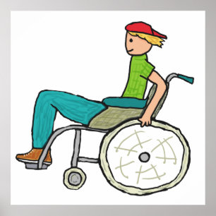 Funny Speedy Wheelchair User Poster