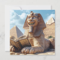 Funny Sphinx Statue Reading Ancient Book in Egypt