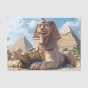 Funny Sphinx Statue Reading Ancient Book in Egypt  Tissue Paper