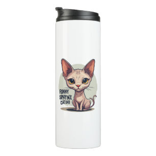 Funny Sphynx Cat Dad Cartoon Art Thermal Tumbler