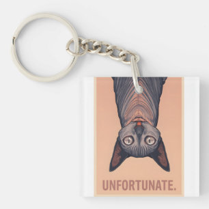 Funny Sphynx Cat Unfortunate Meme Art - Sarcastic  Key Ring