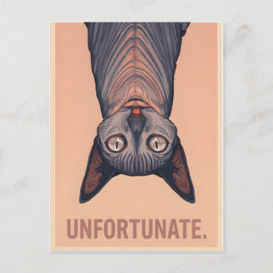 Funny Sphynx Cat Unfortunate Meme Art - Sarcastic Postcard