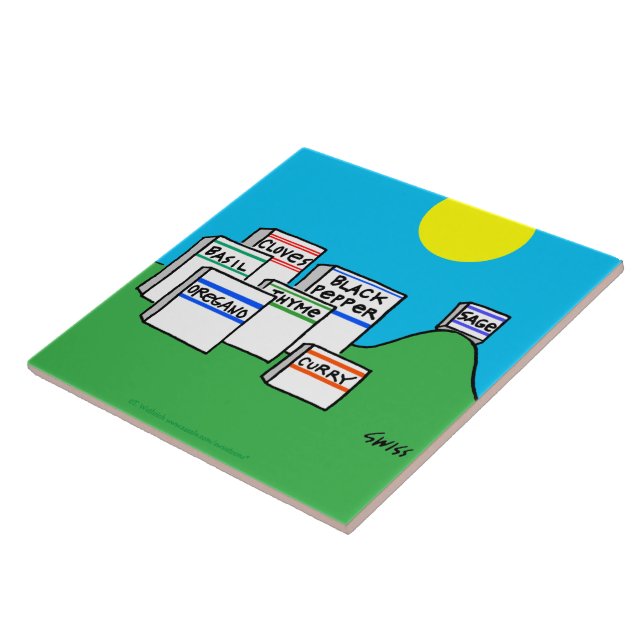 Funny Spices Cartoon Colourful Kitchen Trivet (Side)