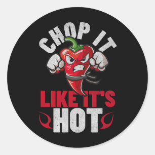 Funny Spicy Chilli Karate Design Chile Pepper Humo Classic Round Sticker