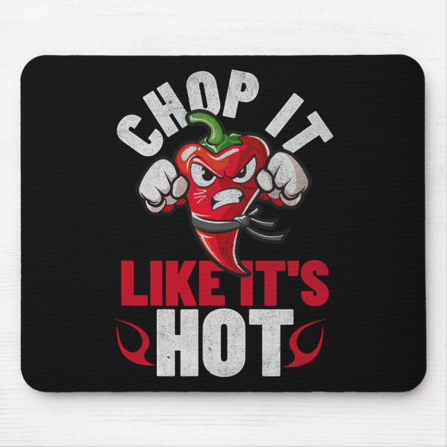 Funny Spicy Chilli Karate Design Chile Pepper Humo Mouse Pad (Front)