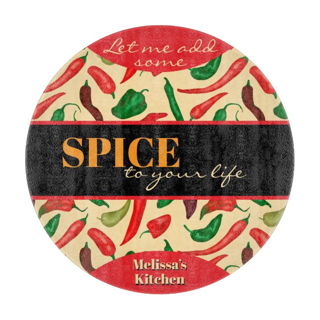 Funny spicy hot peppers red green  cutting board (Front)