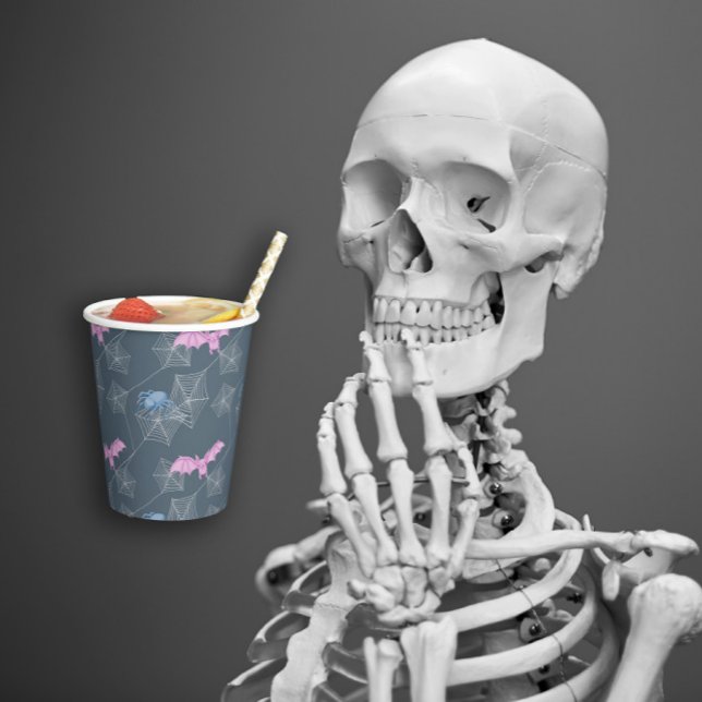 Funny spider and bat in a web paper cups (Funny spider and bat in a web paper cups
)