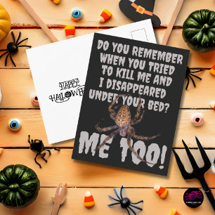 Funny Spider Revenge Halloween Postcard