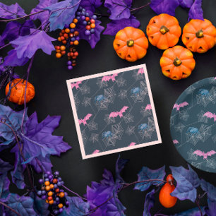 Funny spiders and bats Halloween party Napkin