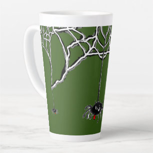 Funny Spiders Cartoon Cust. Green Latte Mug