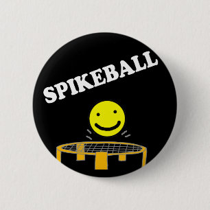 Funny Spikeball Net with Smile Face Art 6 Cm Round Badge