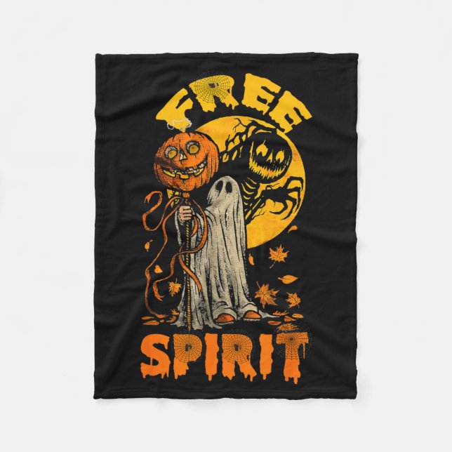 Funny Spirit for Halloween Fleece Blanket (Front)