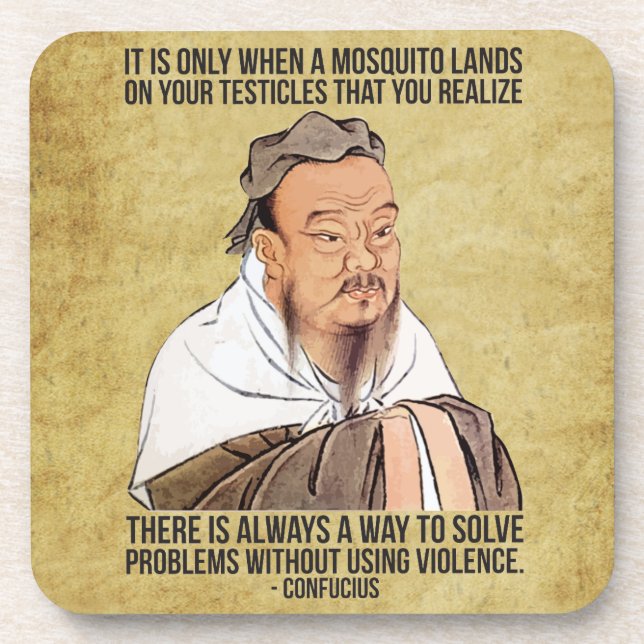 Funny Spiritual Quote - Mosquito on Testicles Coaster (Front)