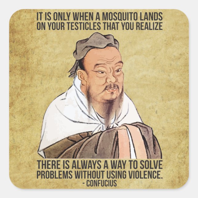 Funny Spiritual Quote - Mosquito on Testicles Square Sticker (Front)