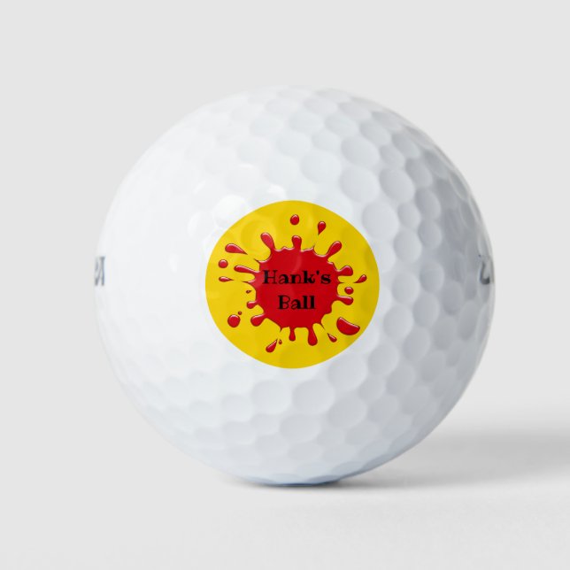 Funny Splat Personalised Golf Ball (Front)