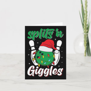 Funny Splits n Giggles Bowling Player Christmas Bo Card