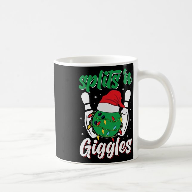Funny Splits n Giggles Bowling Player Christmas Bo Coffee Mug (Right)
