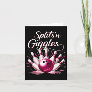 Funny Splits n Giggles Bowling Team Cute Bowler Card