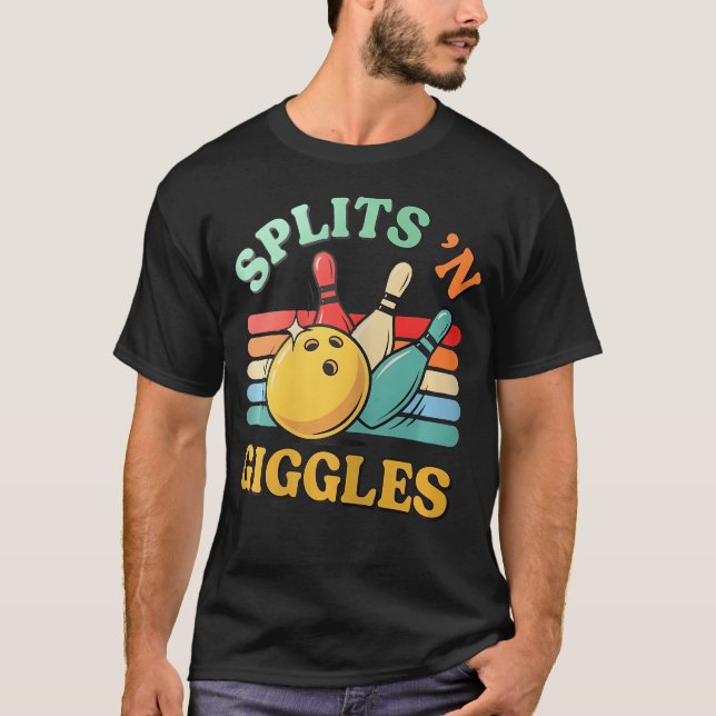 Funny Splits 'N Giggles Bowling Team Cute T-Shirt (Front)