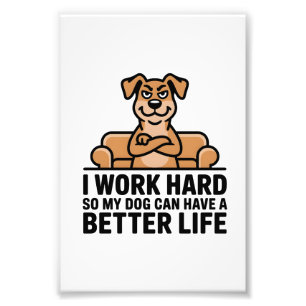 Funny Spoiled Dog Quote Couch Illustration Photo Print