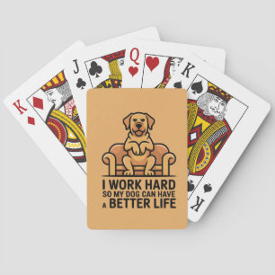 Funny Spoiled Dog Quote Couch Illustration Playing Cards