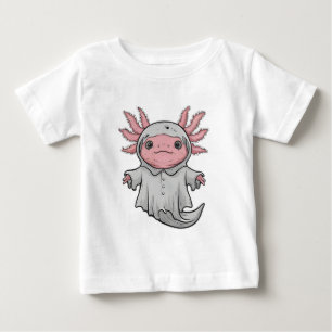 Funny Spooky Axoltol Amphibian Halloween Ghost Baby T-Shirt