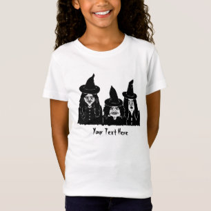 funny spooky black witches scary halloween fun T-Shirt