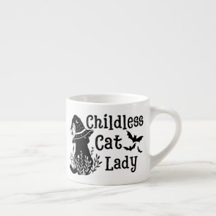Funny Spooky Cut Childless Cat Lady  Espresso Cup
