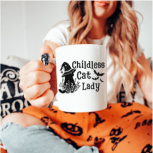 Funny Spooky Cute Halloween Childless Cat Lady Coffee Mug