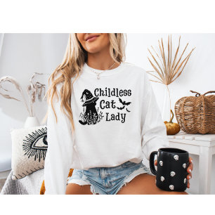 Funny Spooky Cute Halloween Childless Cat Lady Sweatshirt