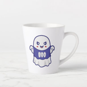 Funny Spooky Ghost Illustration Design Latte Mug
