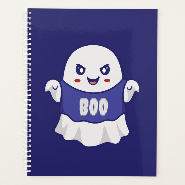 Funny Spooky Ghost Illustration Design Planner (Front)