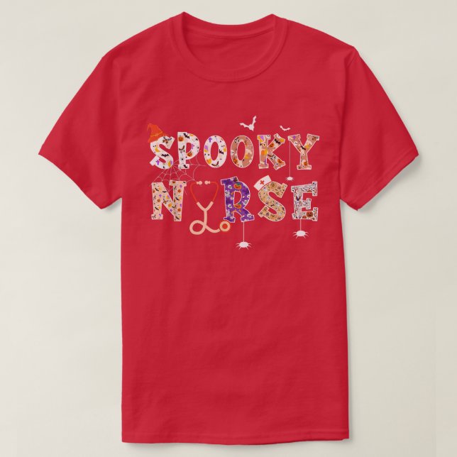 funny spooky halloween nurse  T-Shirt (Design Front)