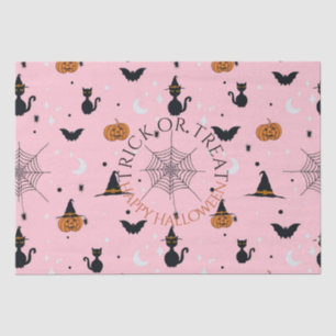 Funny Spooky Halloween Pink Design Tissue Paper