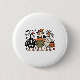Funny Spooky Halloween Silly-goose Ghost Treat Or 6 Cm Round Badge